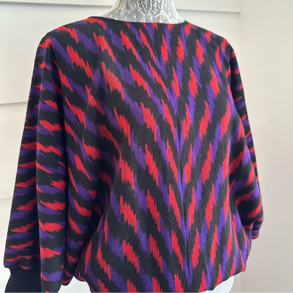 Vintage Gogo Folklore Olga Fisch Ecuadorian Woven Dolman Sleeve Top - Picture 2 of 10